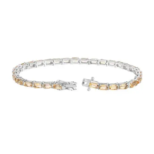 12.80 Ct Octagon Yellow Citrine Prong Sterling Silver Tennis Bracelet sold by Zulily product image thumbnail 3