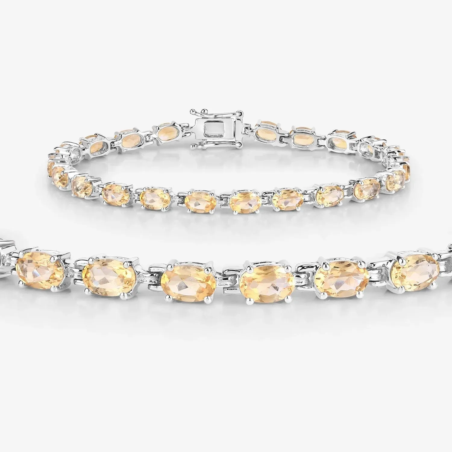 9.03 Ct Oval Yellow Citrine Prong Sterling Silver Tennis Bracelet sold by Zulily product image thumbnail 5
