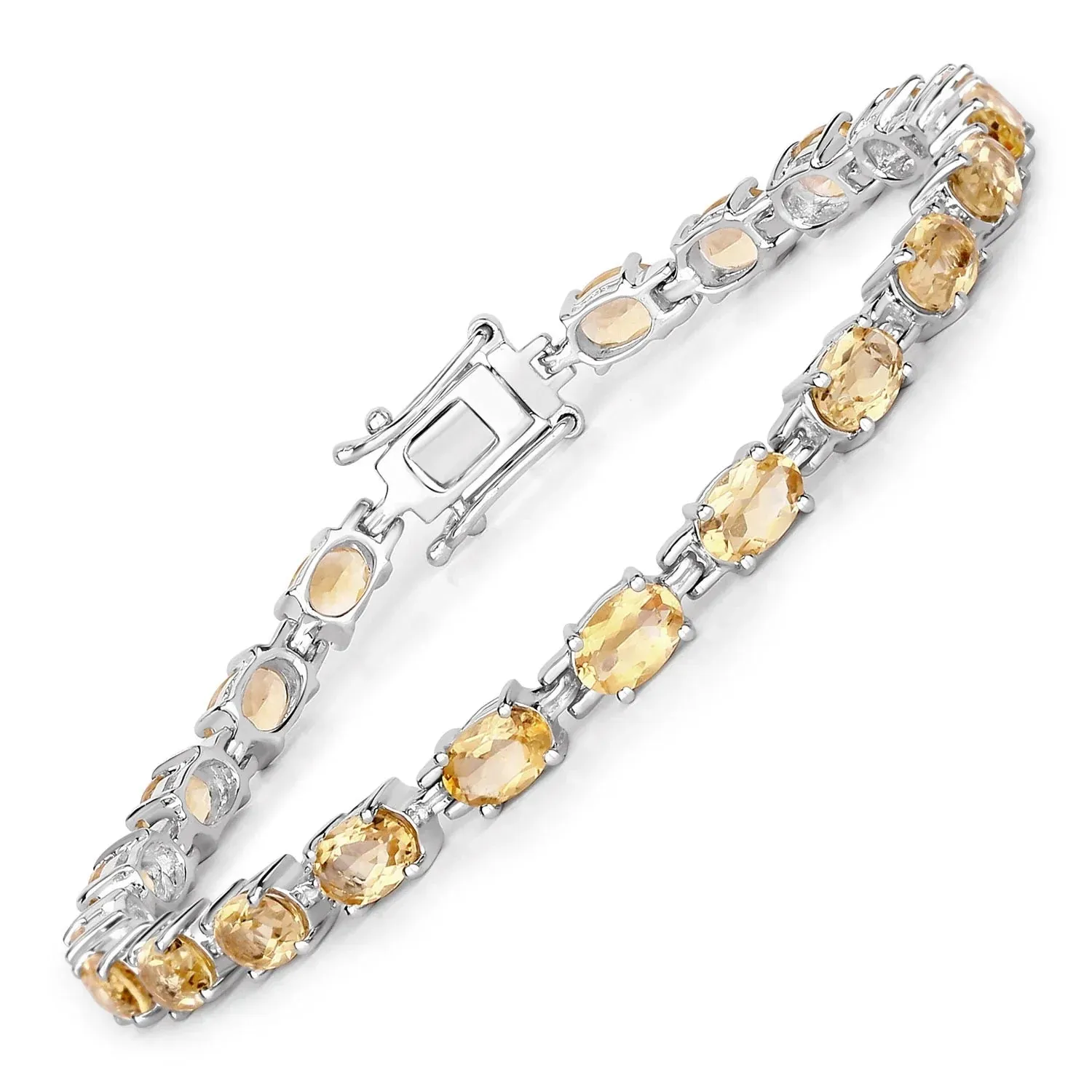 9.03 Ct Oval Yellow Citrine Prong Sterling Silver Tennis Bracelet sold by Zulily product image thumbnail 3