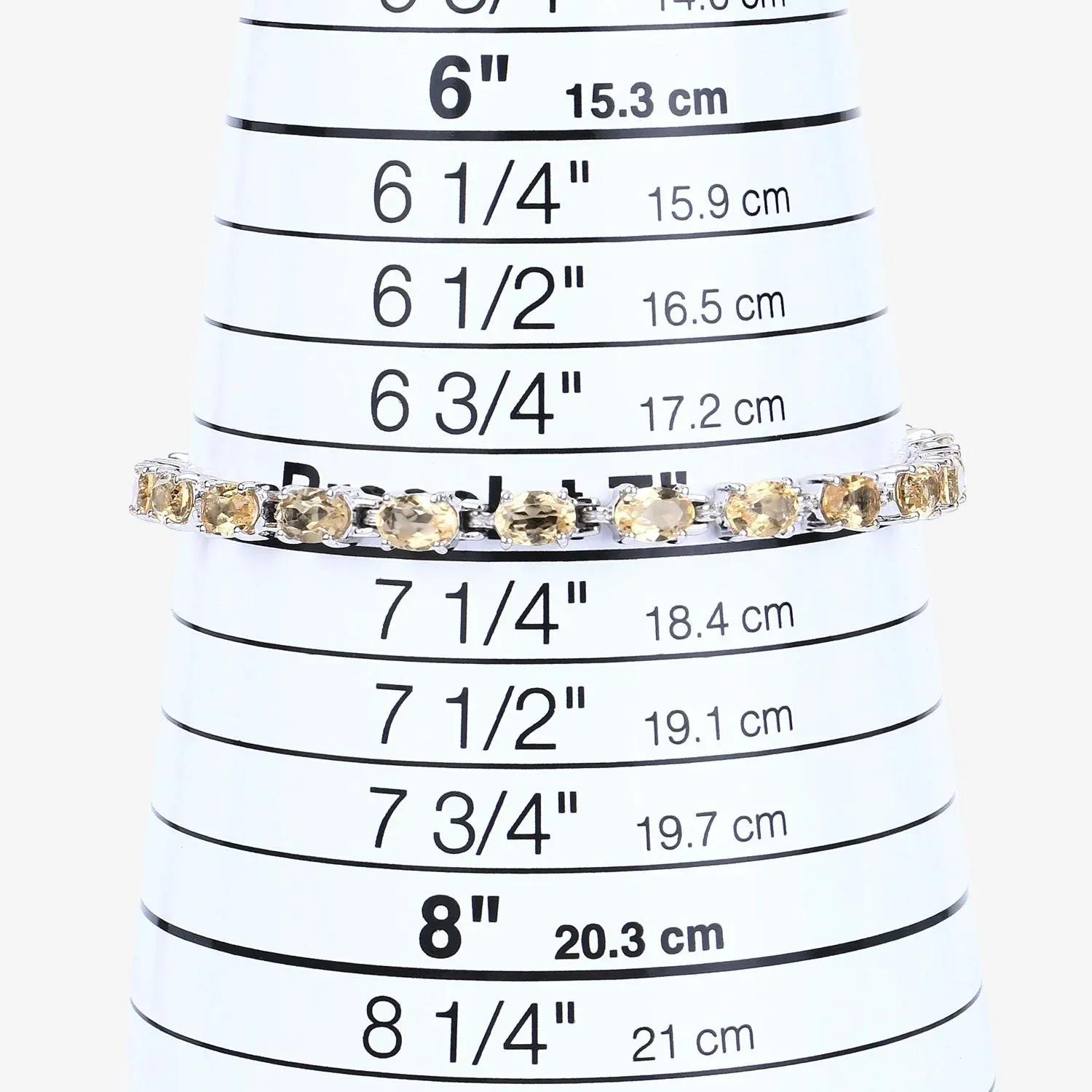 9.03 Ct Oval Yellow Citrine Prong Sterling Silver Tennis Bracelet sold by Zulily product image thumbnail 4