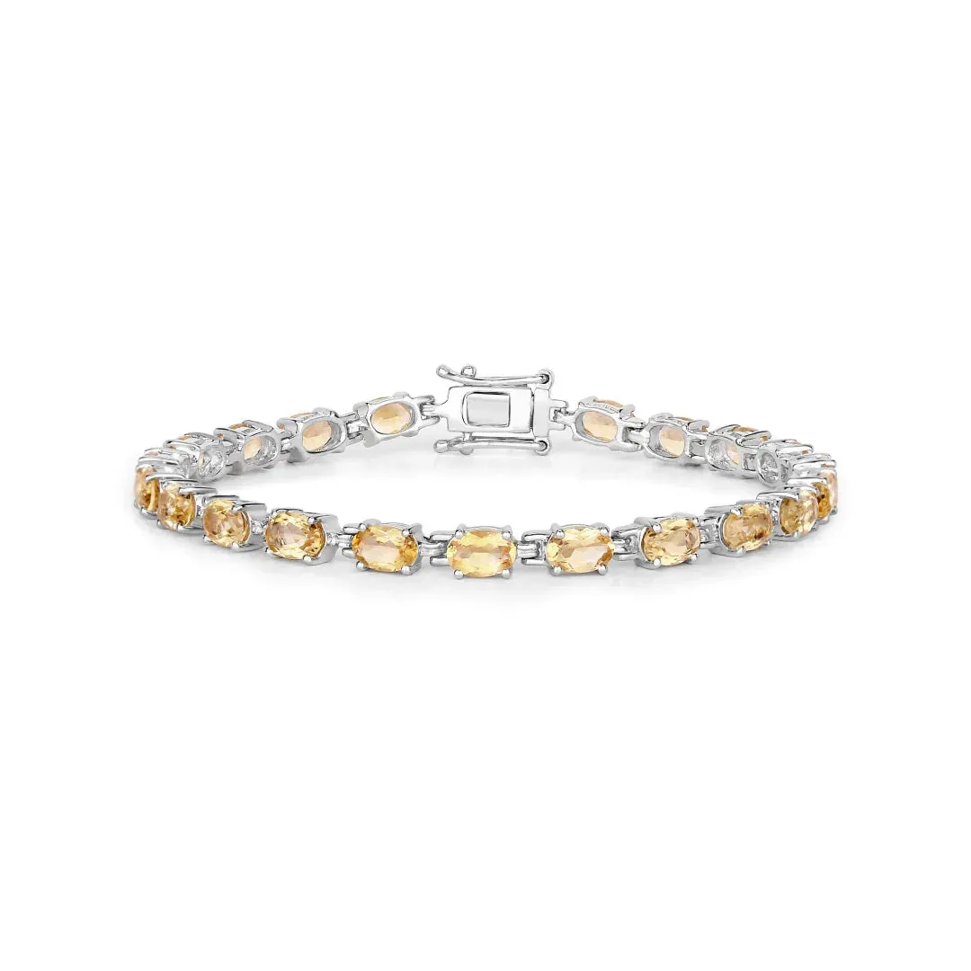 9.03 Ct Oval Yellow Citrine Prong Sterling Silver Tennis Bracelet sold by Zulily