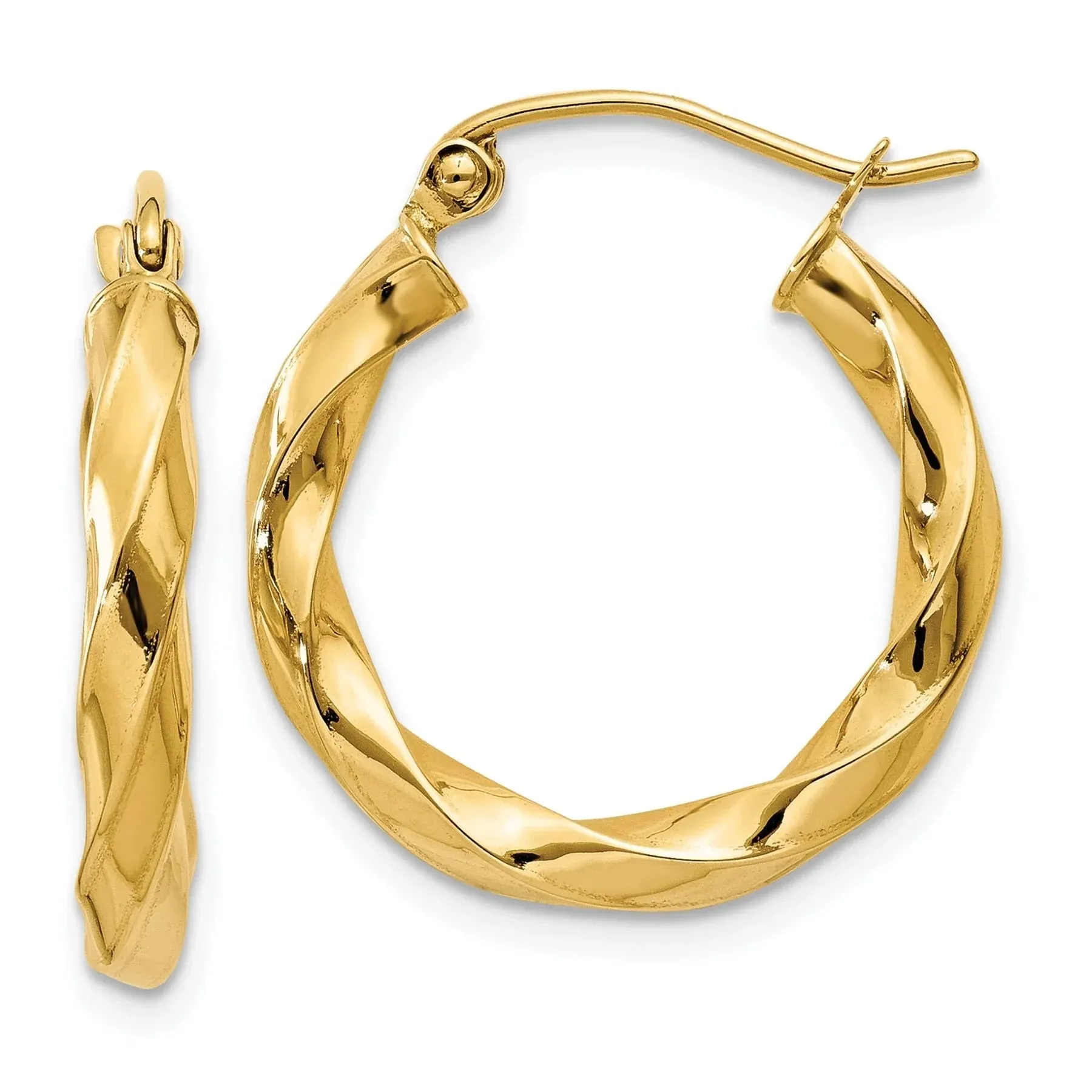14k Gold Medium Twisted Hoop Earrings sold by Zulily product image thumbnail 3