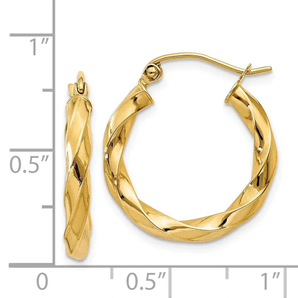 14k Gold Medium Twisted Hoop Earrings sold by Zulily product image thumbnail 4