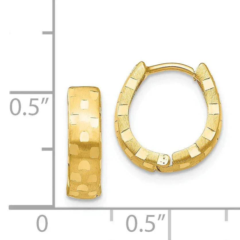 14K Gold Diamond Cut Huggie Hoop Earrings sold by Zulily product image thumbnail 4