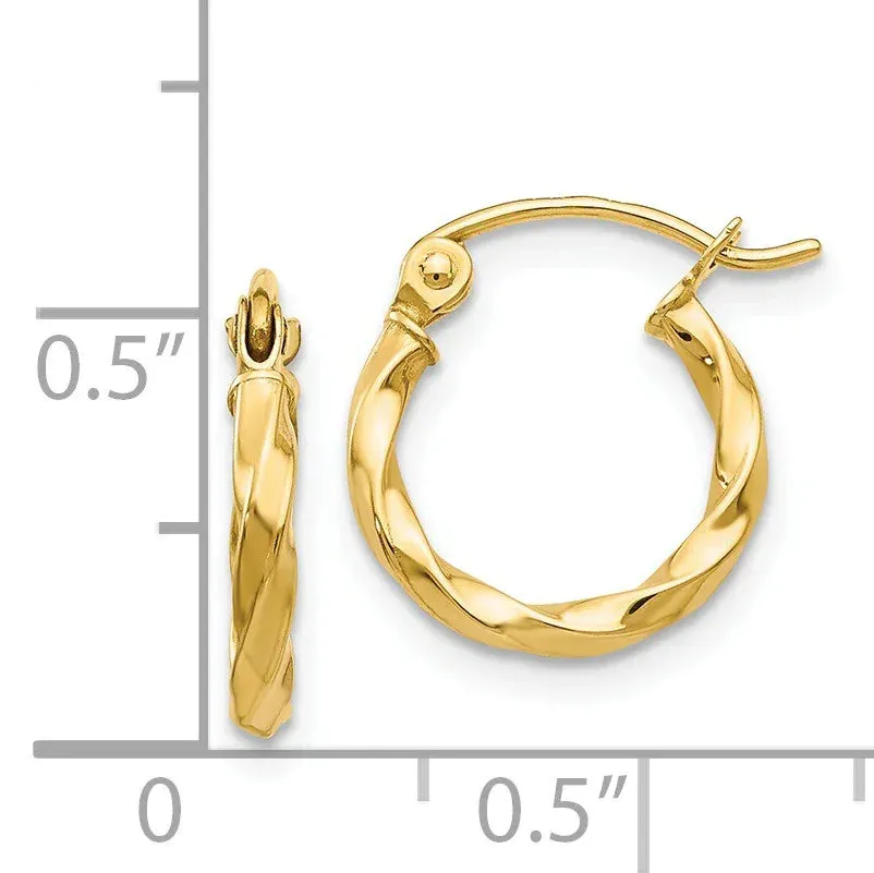 Twisted 14k Gold Hoop Earrings sold by Zulily product image thumbnail 4