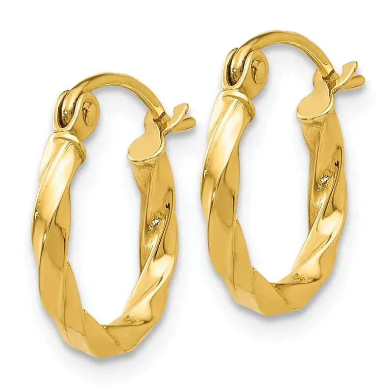 Twisted 14k Gold Hoop Earrings made by Zulily