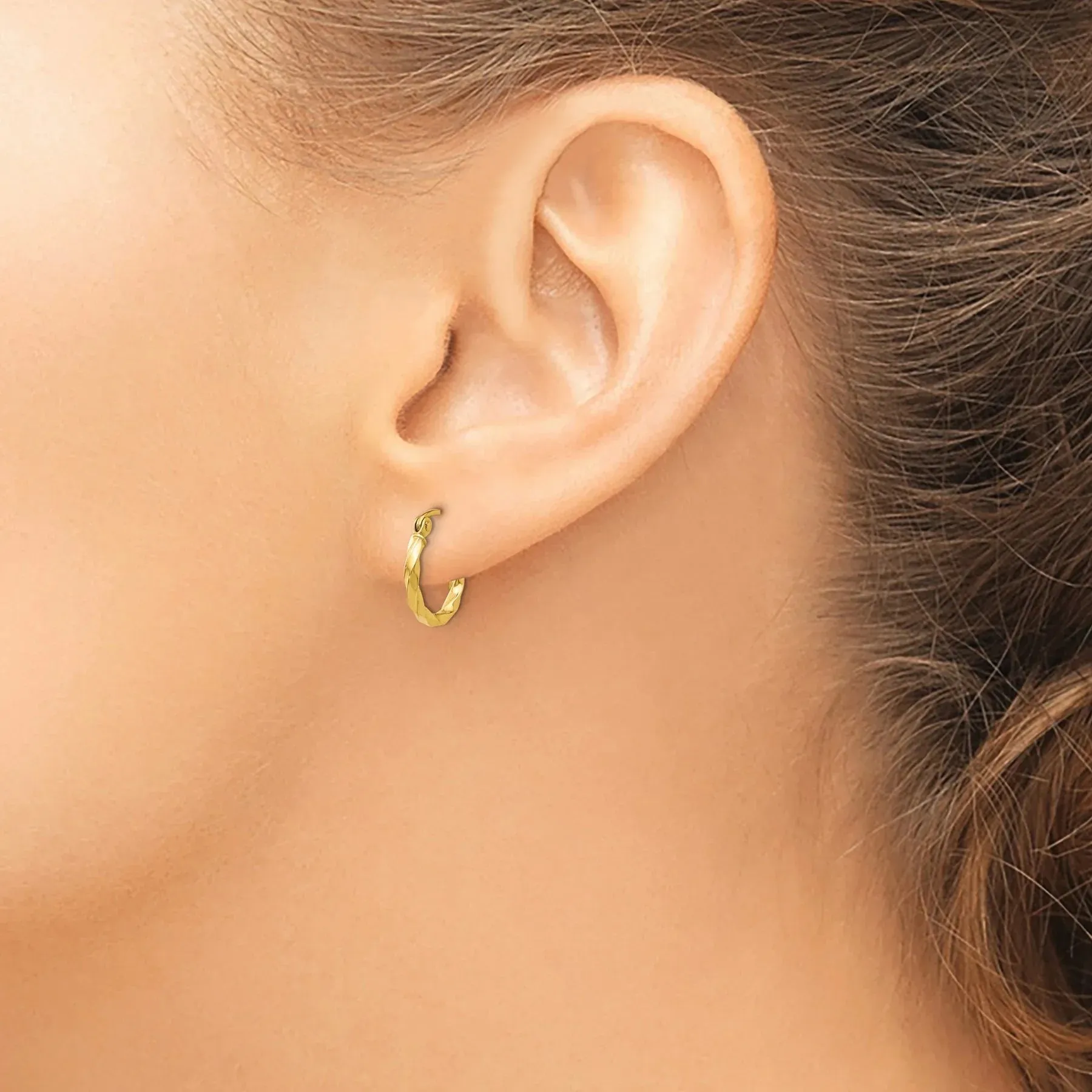 Twisted 14k Gold Hoop Earrings sold by Zulily product image thumbnail 2