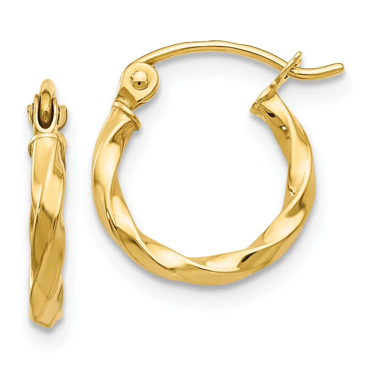 Twisted 14k Gold Hoop Earrings sold by Zulily product image thumbnail 3