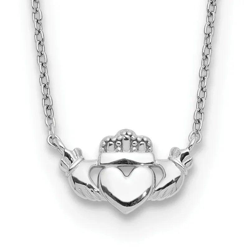 14k White Gold Claddagh Necklace made by Zulily
