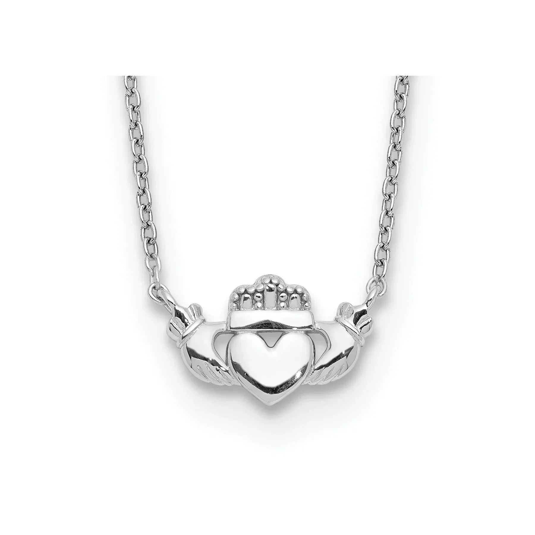 14k White Gold Claddagh Necklace sold by Zulily product image thumbnail 2