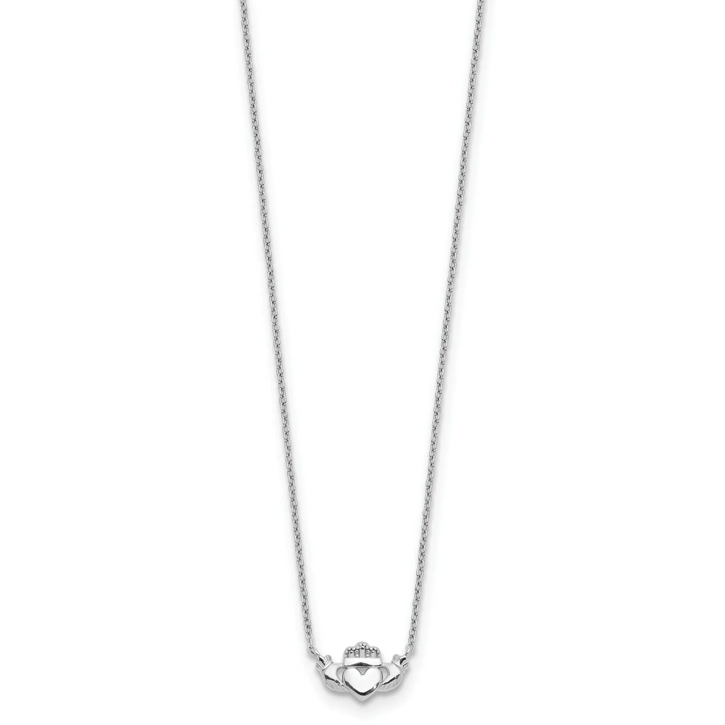 14k White Gold Claddagh Necklace sold by Zulily product image thumbnail 3