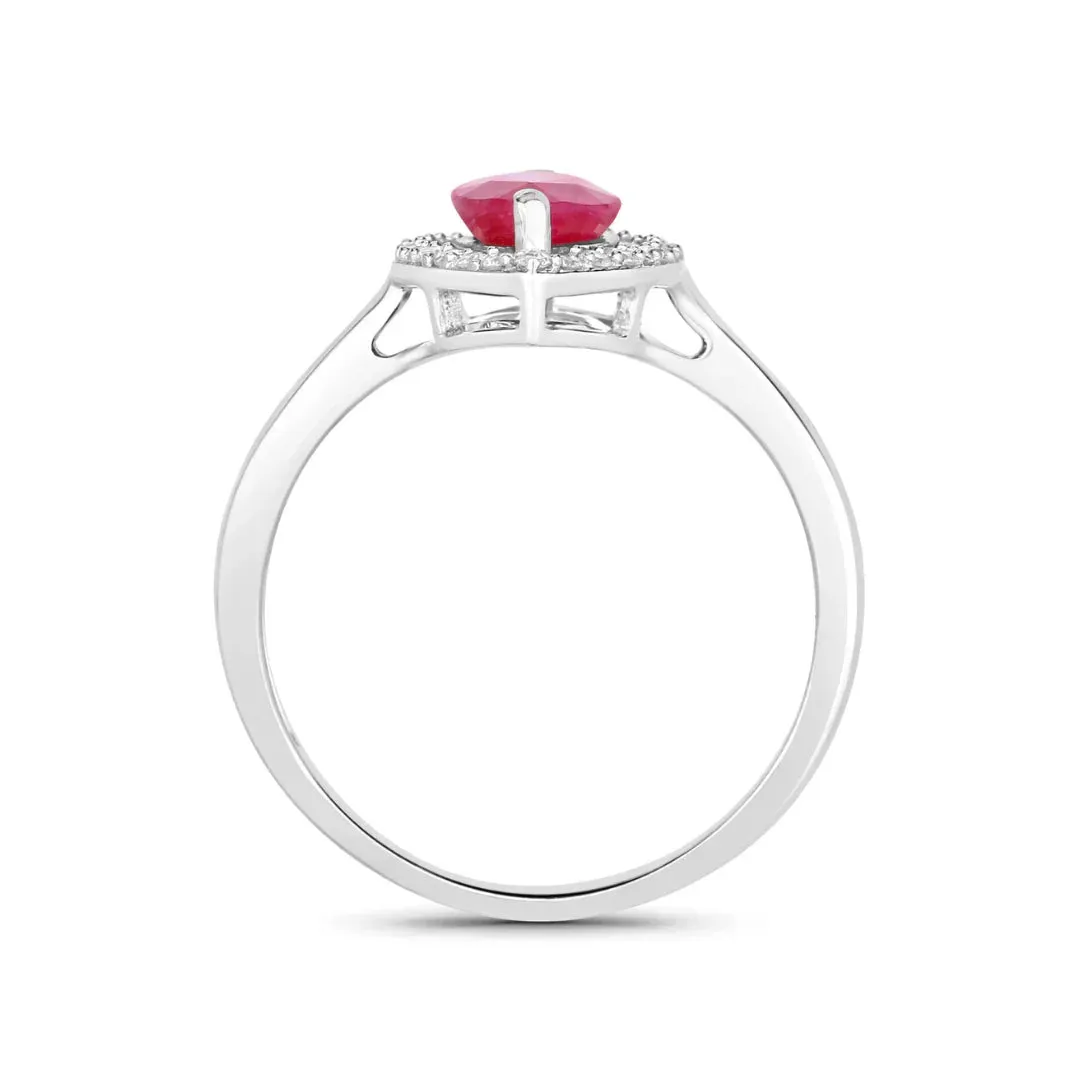 1.39 Ct Marquise Pink Ruby Diamond Prong 10K Gold Halo Ring sold by Zulily product image thumbnail 5
