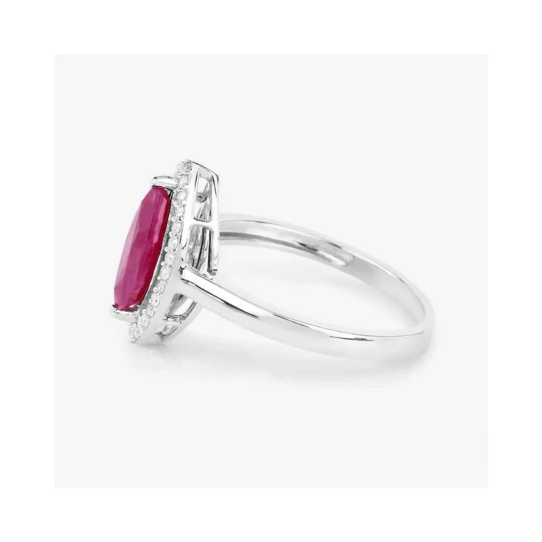 1.39 Ct Marquise Pink Ruby Diamond Prong 10K Gold Halo Ring sold by Zulily product image thumbnail 3