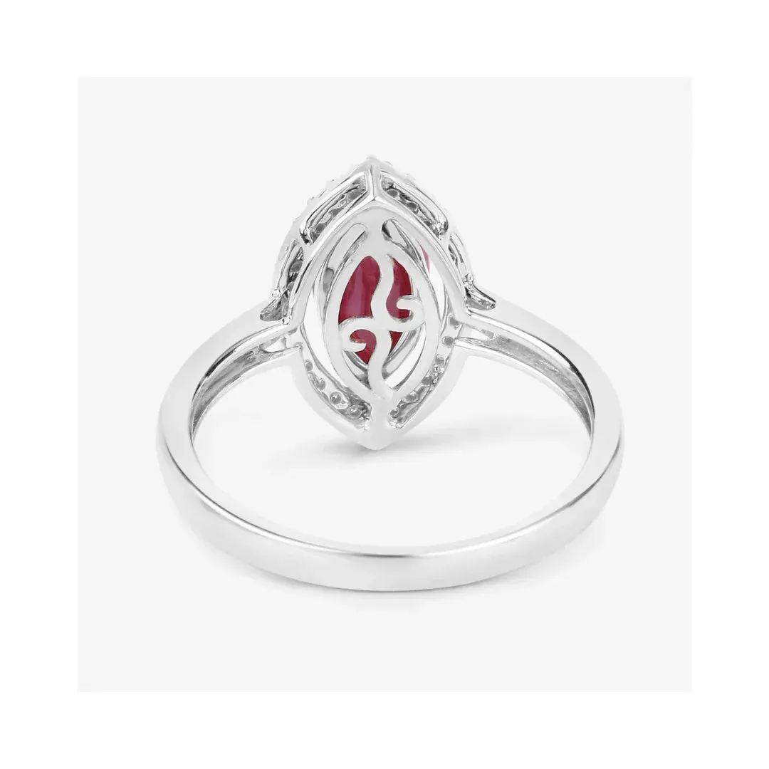 1.39 Ct Marquise Pink Ruby Diamond Prong 10K Gold Halo Ring sold by Zulily product image thumbnail 4