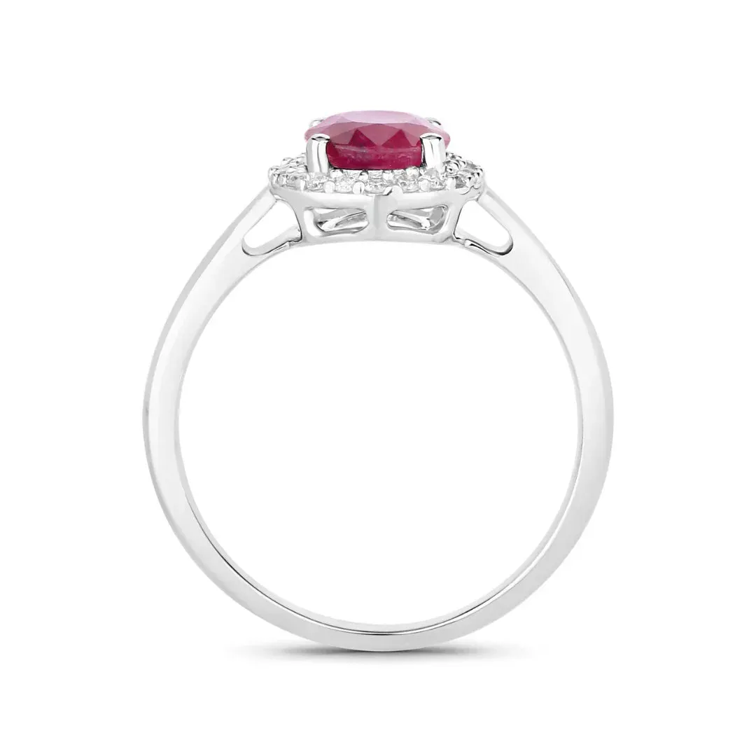 1.41 Ct Oval Pink Ruby Diamond Prong 10K Gold Halo Ring sold by Zulily product image thumbnail 3
