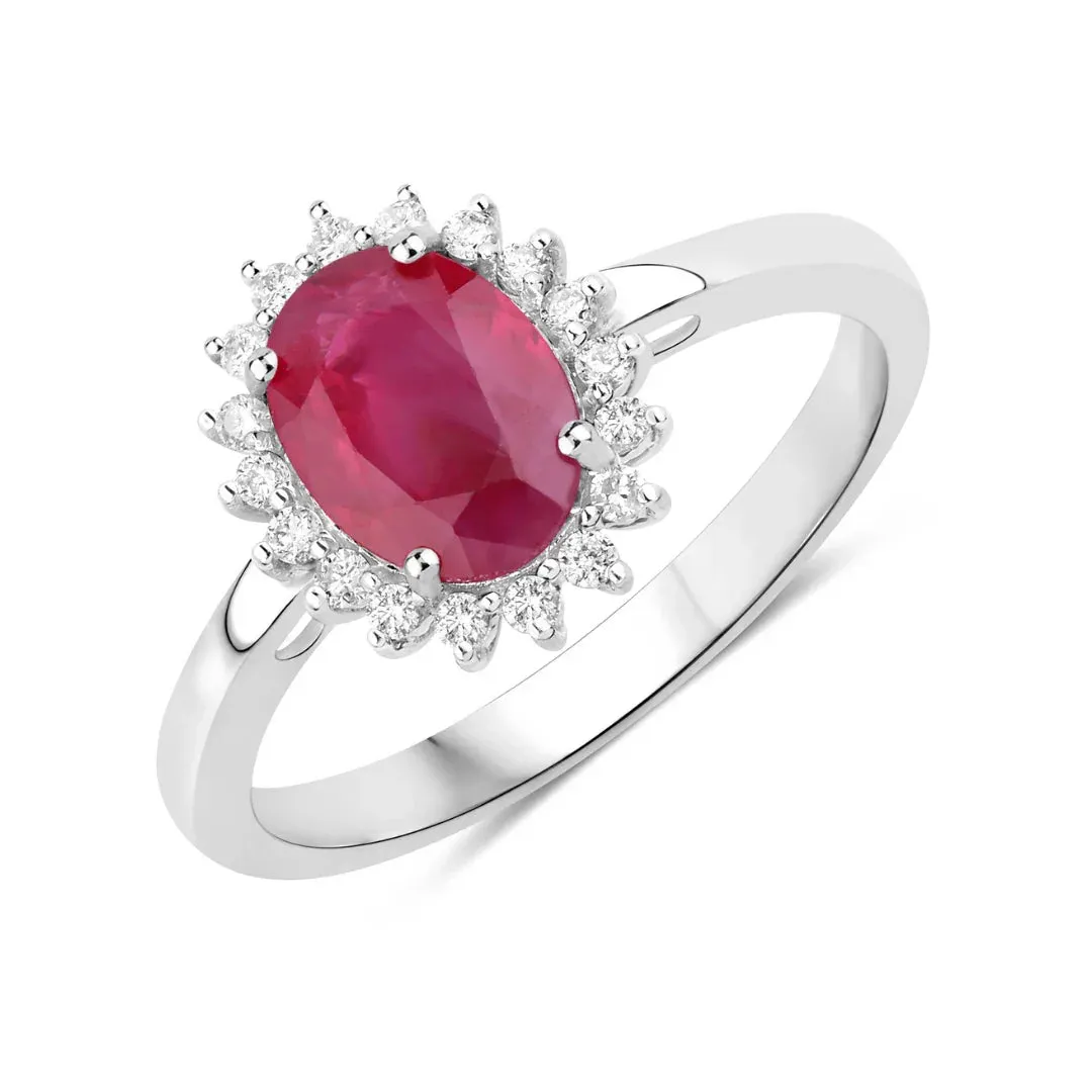 1.44 Ct Oval Pink Ruby Diamond Prong 10K Gold Halo Ring sold by Zulily product image thumbnail 3