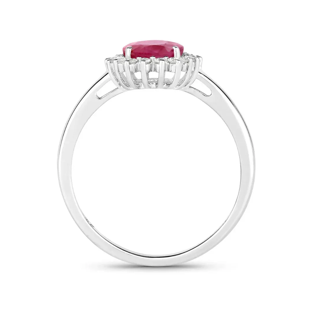 1.44 Ct Oval Pink Ruby Diamond Prong 10K Gold Halo Ring sold by Zulily product image thumbnail 4