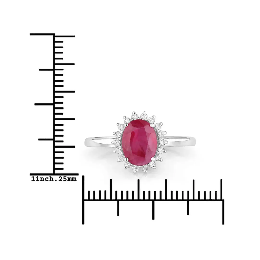 1.44 Ct Oval Pink Ruby Diamond Prong 10K Gold Halo Ring sold by Zulily product image thumbnail 5