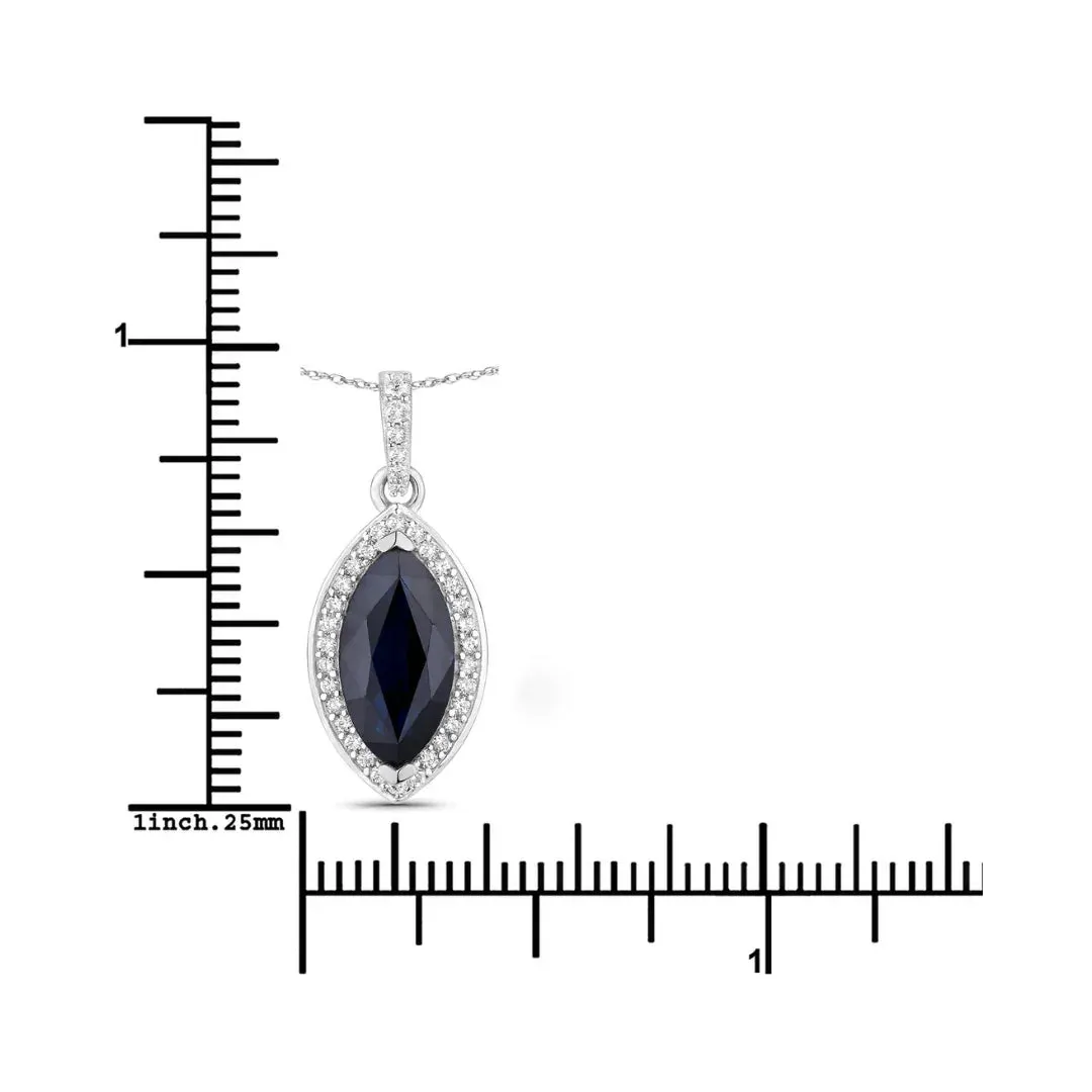 Genuine 10K Blue Sapphire and Diamond Marquise Pendant sold by Zulily product image thumbnail 4