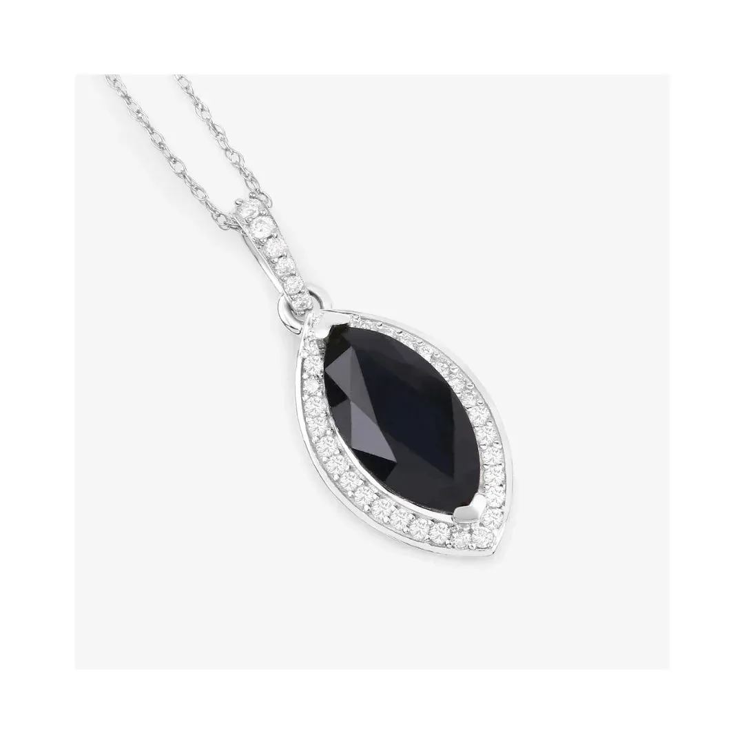 Genuine 10K Blue Sapphire and Diamond Marquise Pendant sold by Zulily product image thumbnail 2
