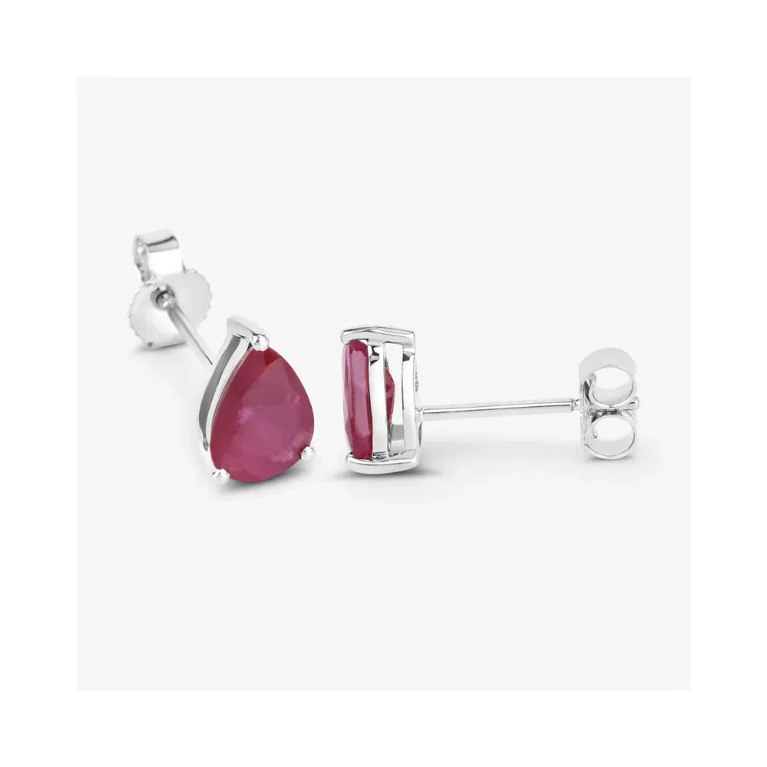 1.60 Ct Pear Pink Ruby Prong 10K gold Teardrop Stud Earrings sold by Zulily product image thumbnail 3