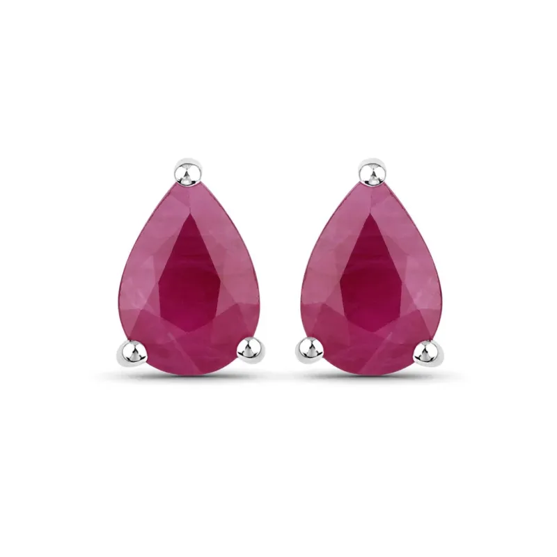 1.60 Ct Pear Pink Ruby Prong 10K gold Teardrop Stud Earrings made by Zulily