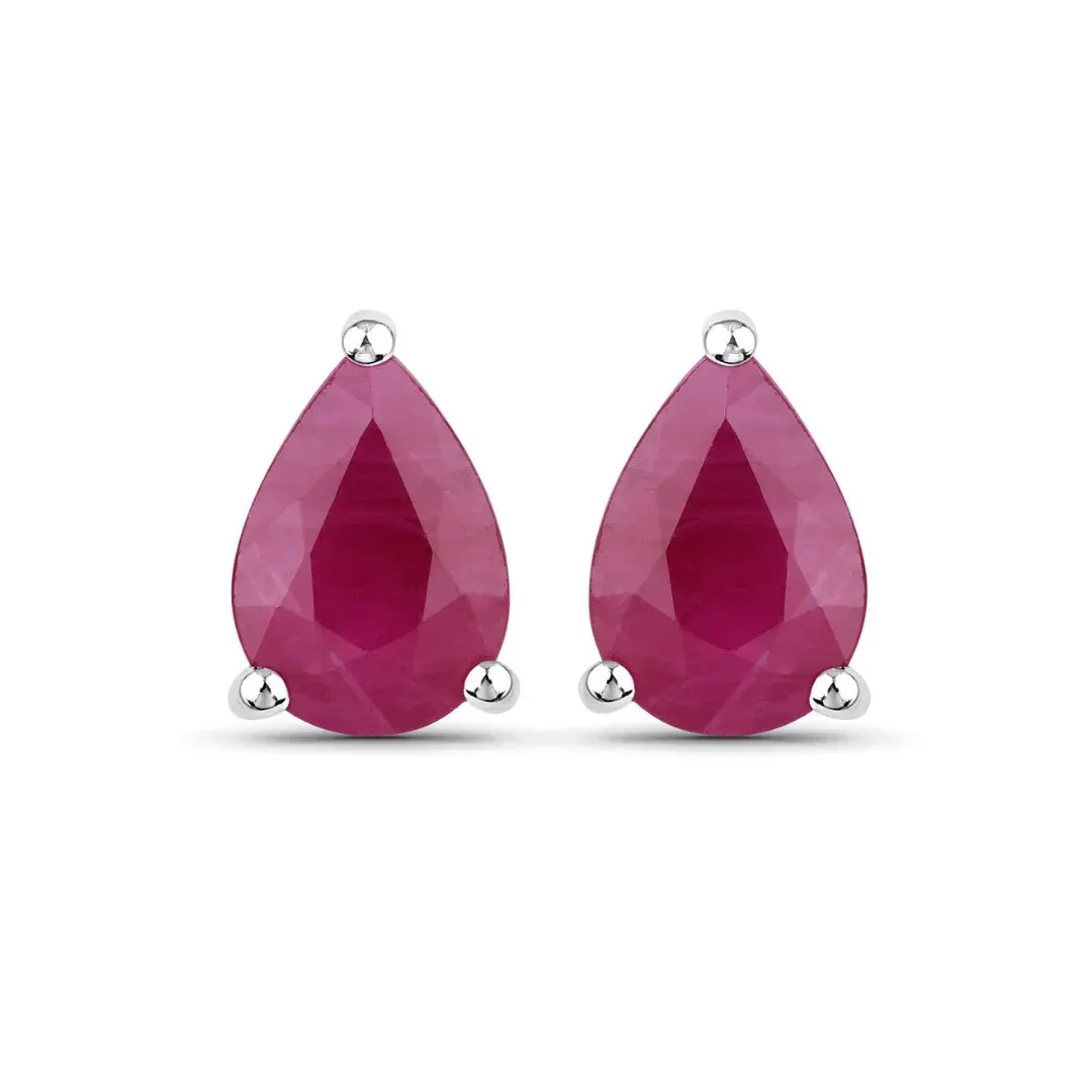 1.60 Ct Pear Pink Ruby Prong 10K gold Teardrop Stud Earrings sold by Zulily