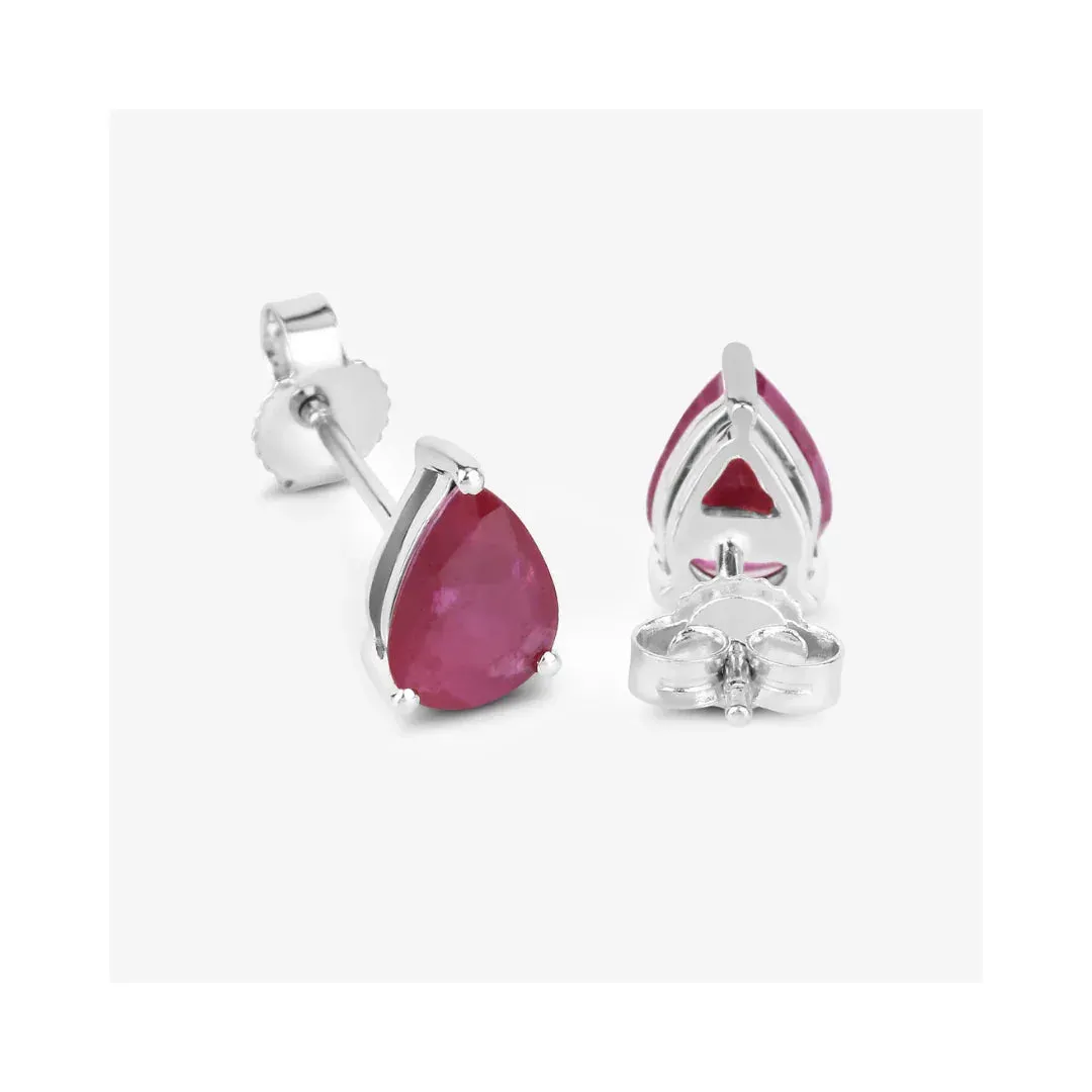 1.60 Ct Pear Pink Ruby Prong 10K gold Teardrop Stud Earrings sold by Zulily product image thumbnail 5