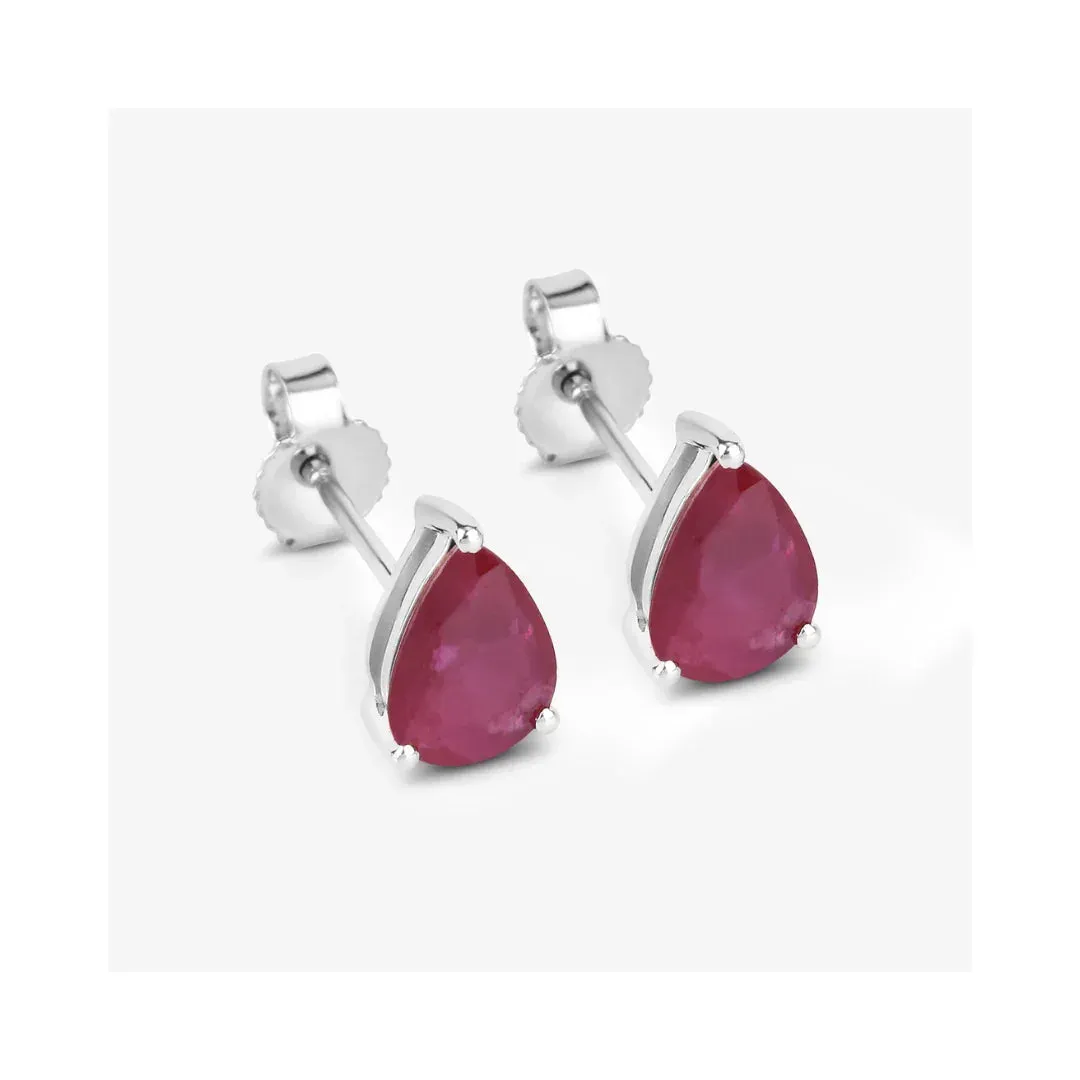 1.60 Ct Pear Pink Ruby Prong 10K gold Teardrop Stud Earrings sold by Zulily product image thumbnail 2