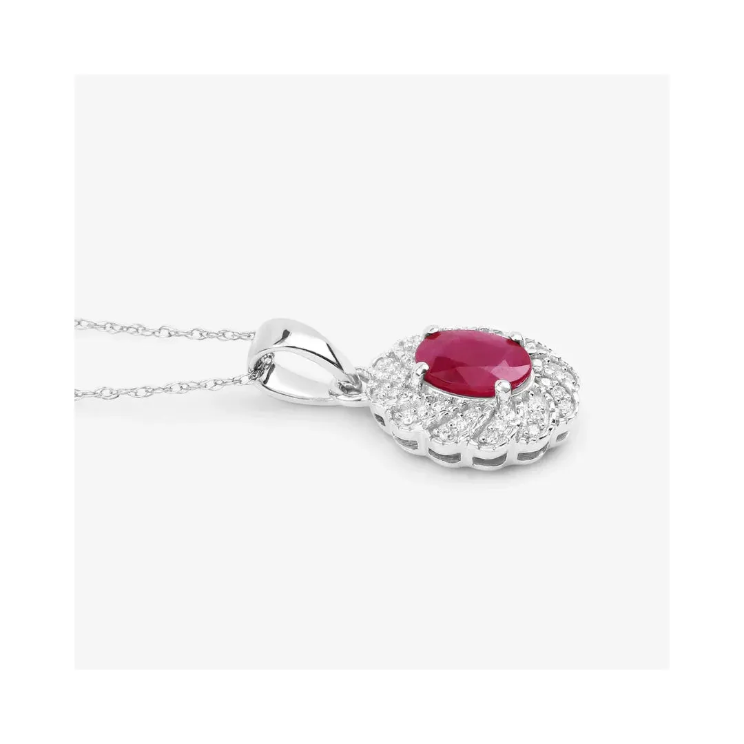 Genuine 10K Ruby and White Diamond Pendant sold by Zulily product image thumbnail 3