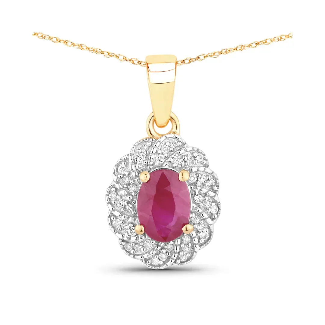 Genuine 10K Ruby and White Diamond Pendant sold by Zulily product image thumbnail 4