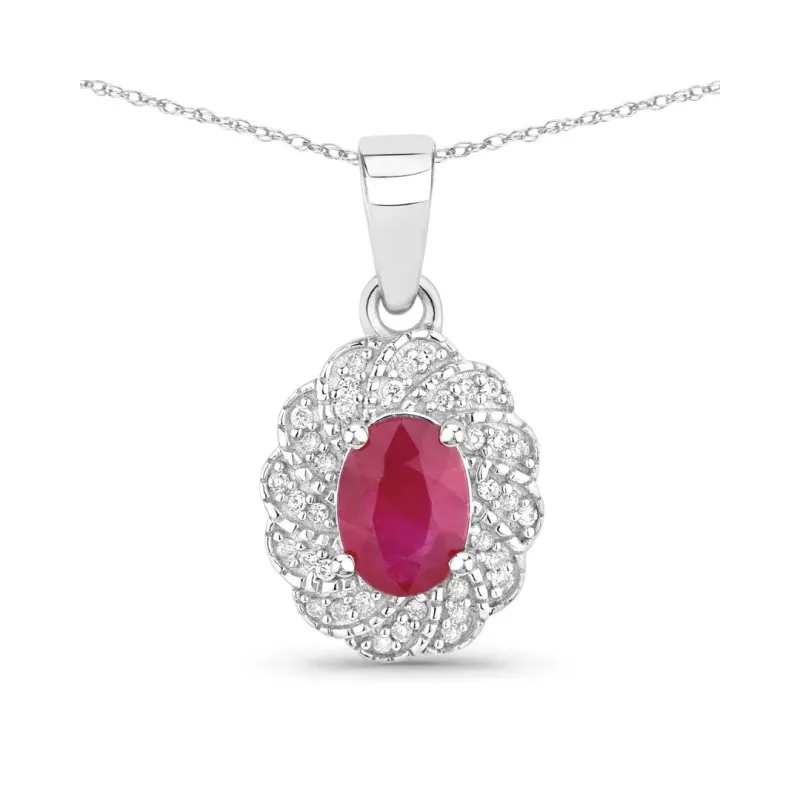 Genuine 10K Ruby and White Diamond Pendant made by Zulily