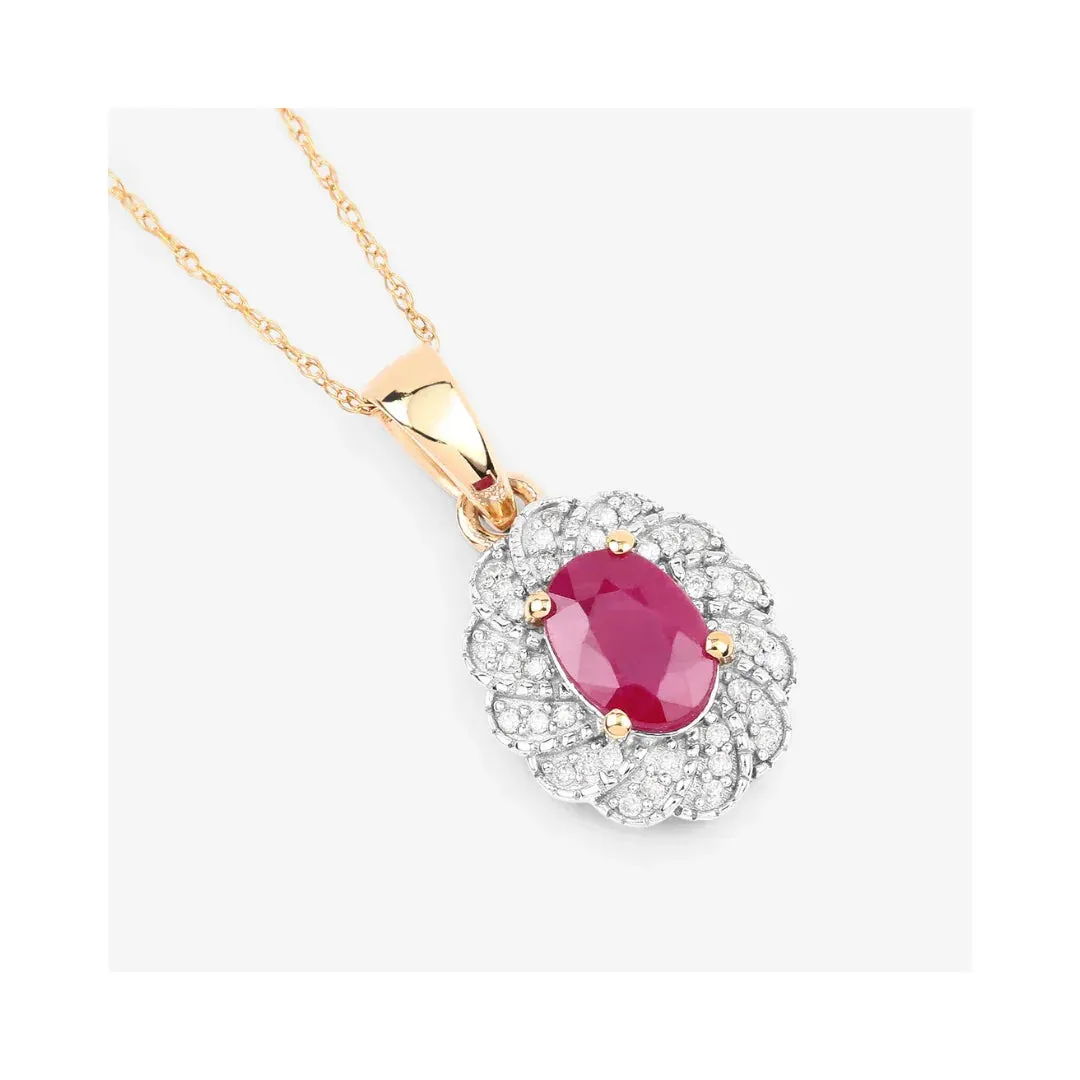 Genuine 10K Ruby and White Diamond Pendant sold by Zulily product image thumbnail 5
