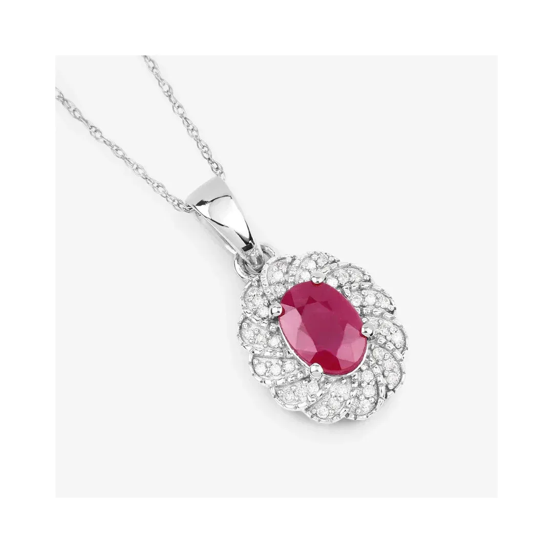 Genuine 10K Ruby and White Diamond Pendant sold by Zulily product image thumbnail 2