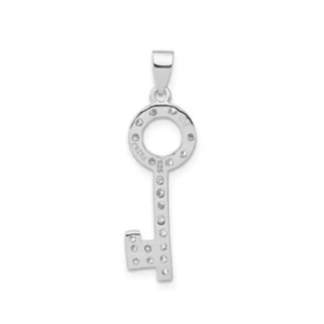 Cubic Zirconia Silver Key Pendant sold by Zulily product image thumbnail 2