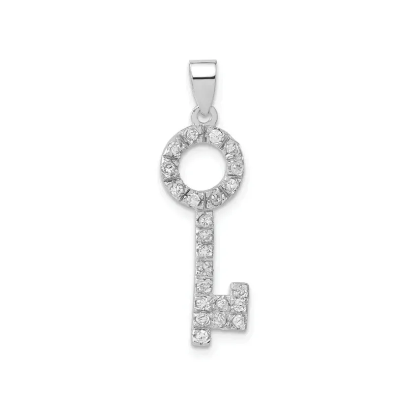 Cubic Zirconia Silver Key Pendant made by Zulily