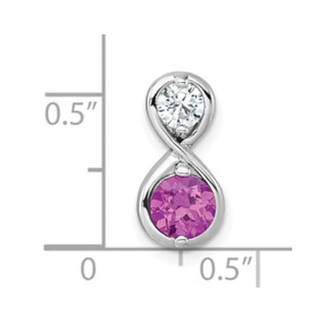 Dainty Ruby and CZ Infinity Chain Slide Infinity Pendant sold by Zulily product image thumbnail 4