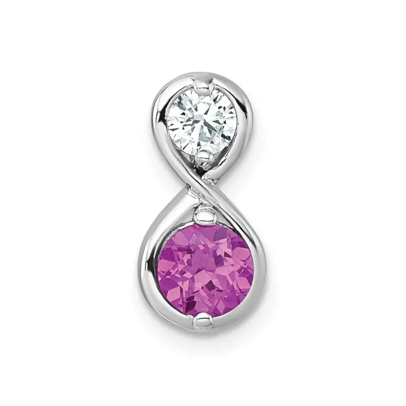 Dainty Ruby and CZ Infinity Chain Slide Infinity Pendant made by Zulily