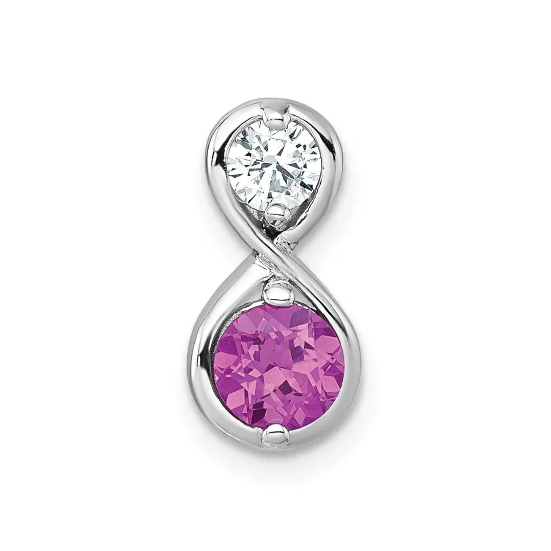 Dainty Ruby and CZ Infinity Chain Slide Infinity Pendant sold by Zulily