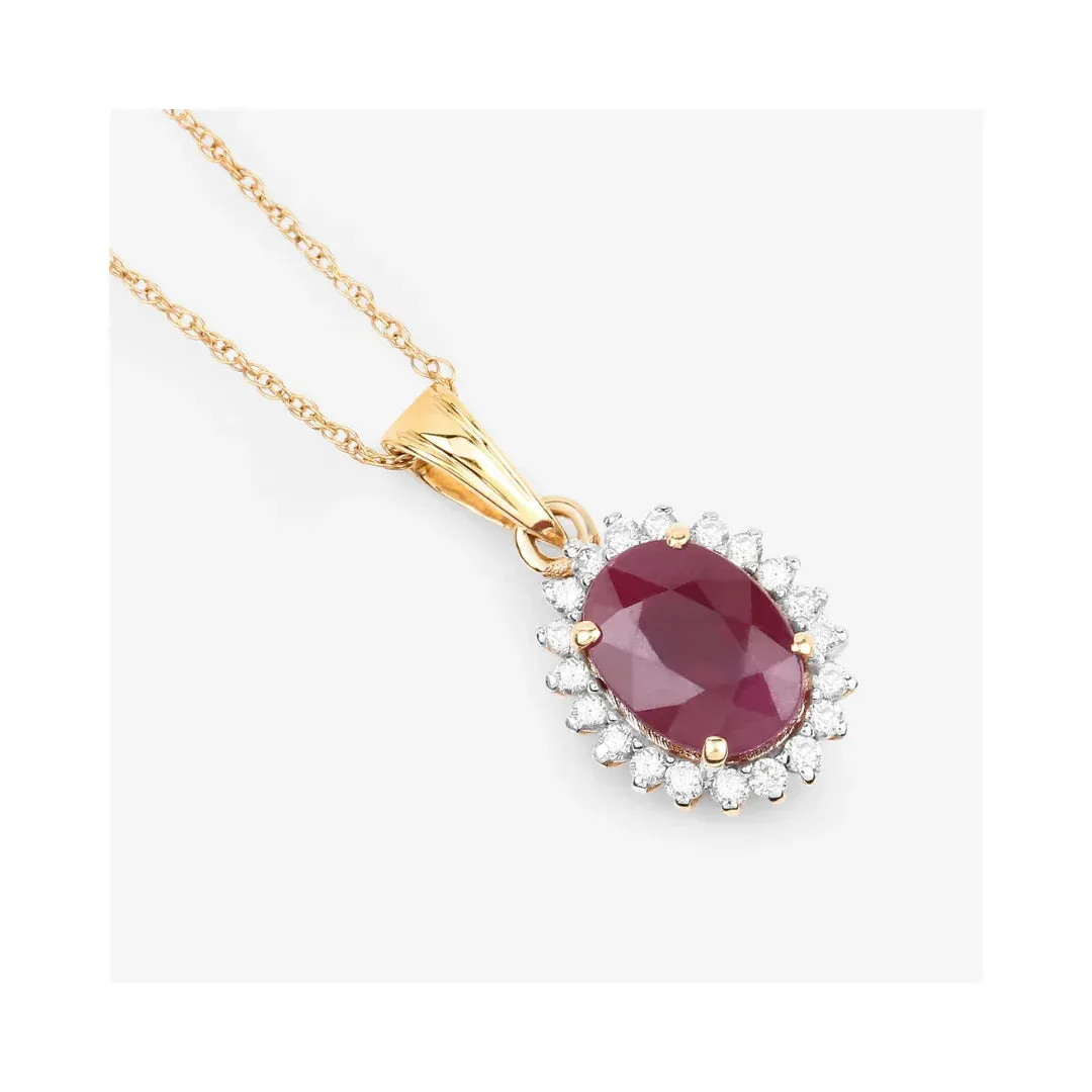 Genuine 10K Ruby and White Diamond Halo Pendant sold by Zulily product image thumbnail 5