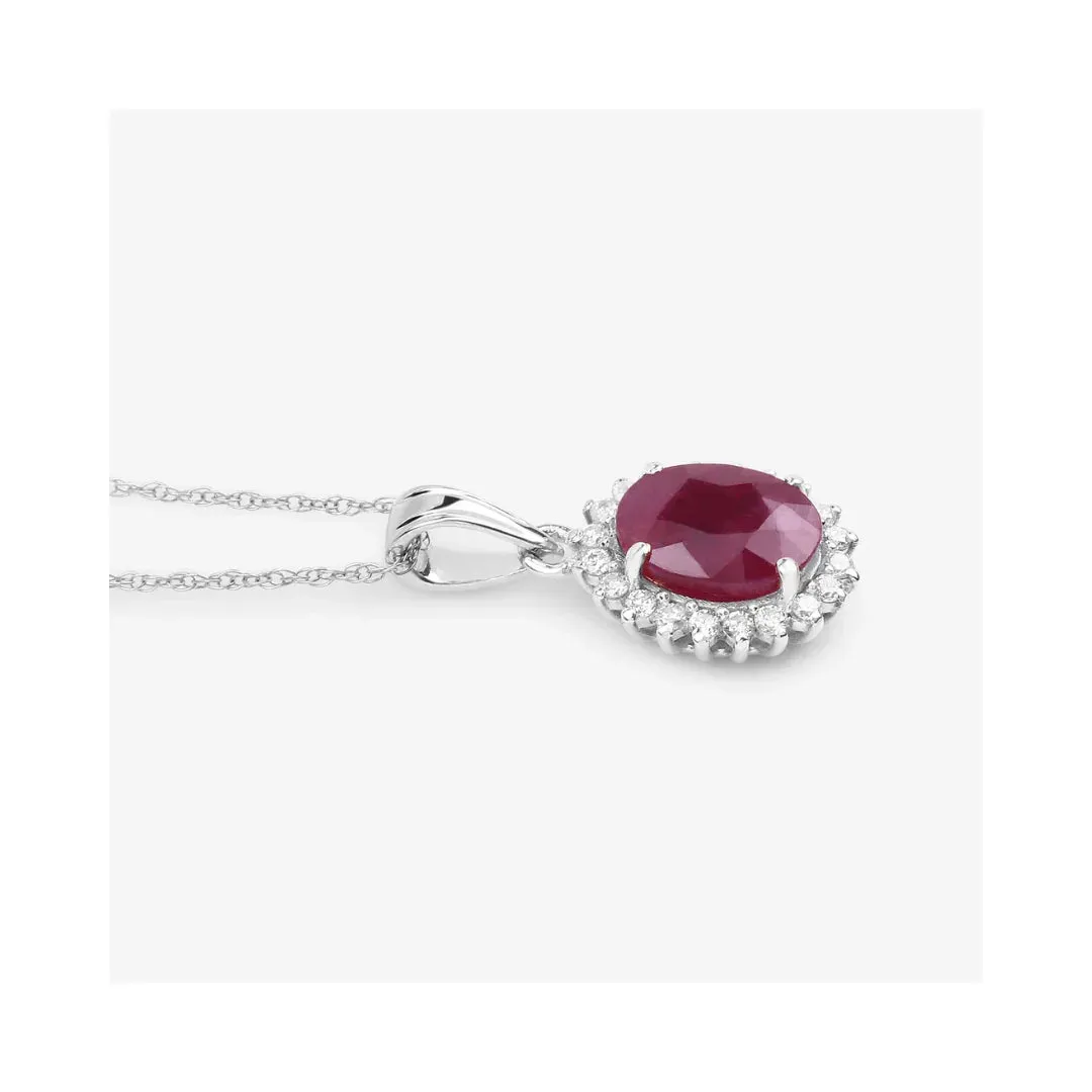 Genuine 10K Ruby and White Diamond Halo Pendant sold by Zulily product image thumbnail 3