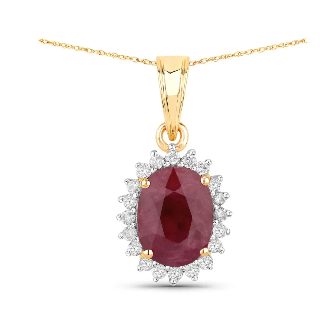 Genuine 10K Ruby and White Diamond Halo Pendant sold by Zulily product image thumbnail 4