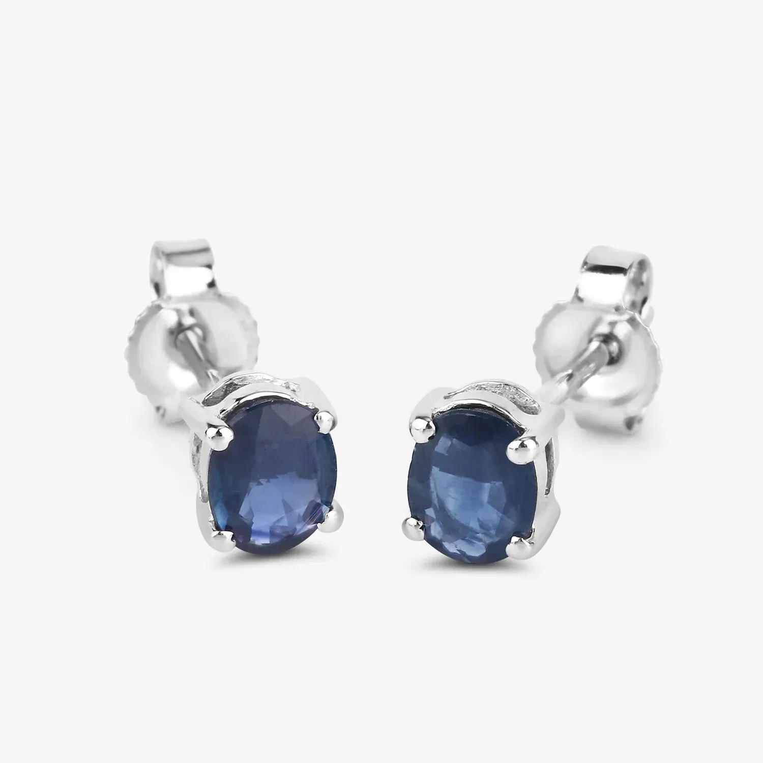 0.60 Ct Oval Blue Sapphire Prong 10K Gold Stud Earrings sold by Zulily product image thumbnail 5