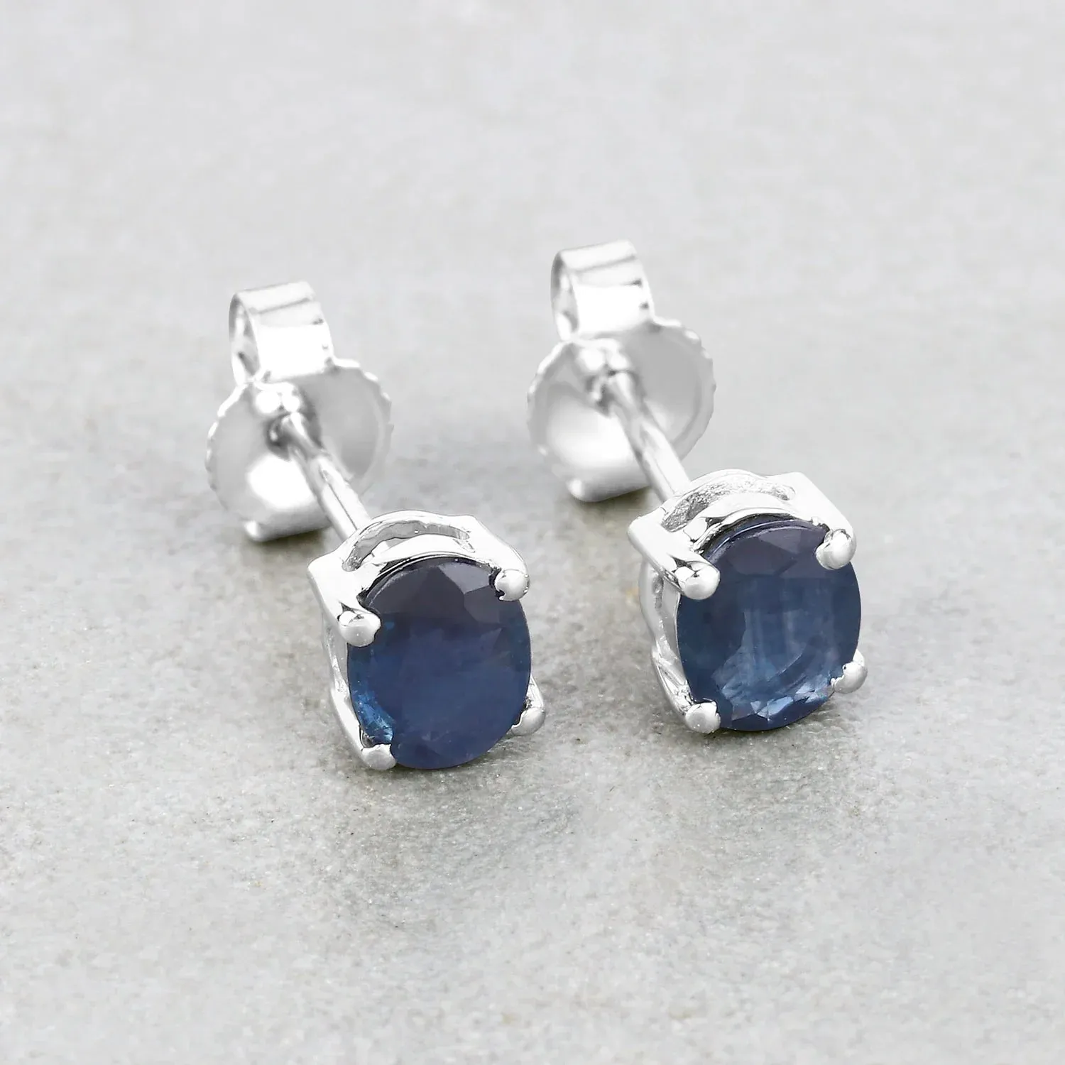 0.60 Ct Oval Blue Sapphire Prong 10K Gold Stud Earrings sold by Zulily product image thumbnail 2