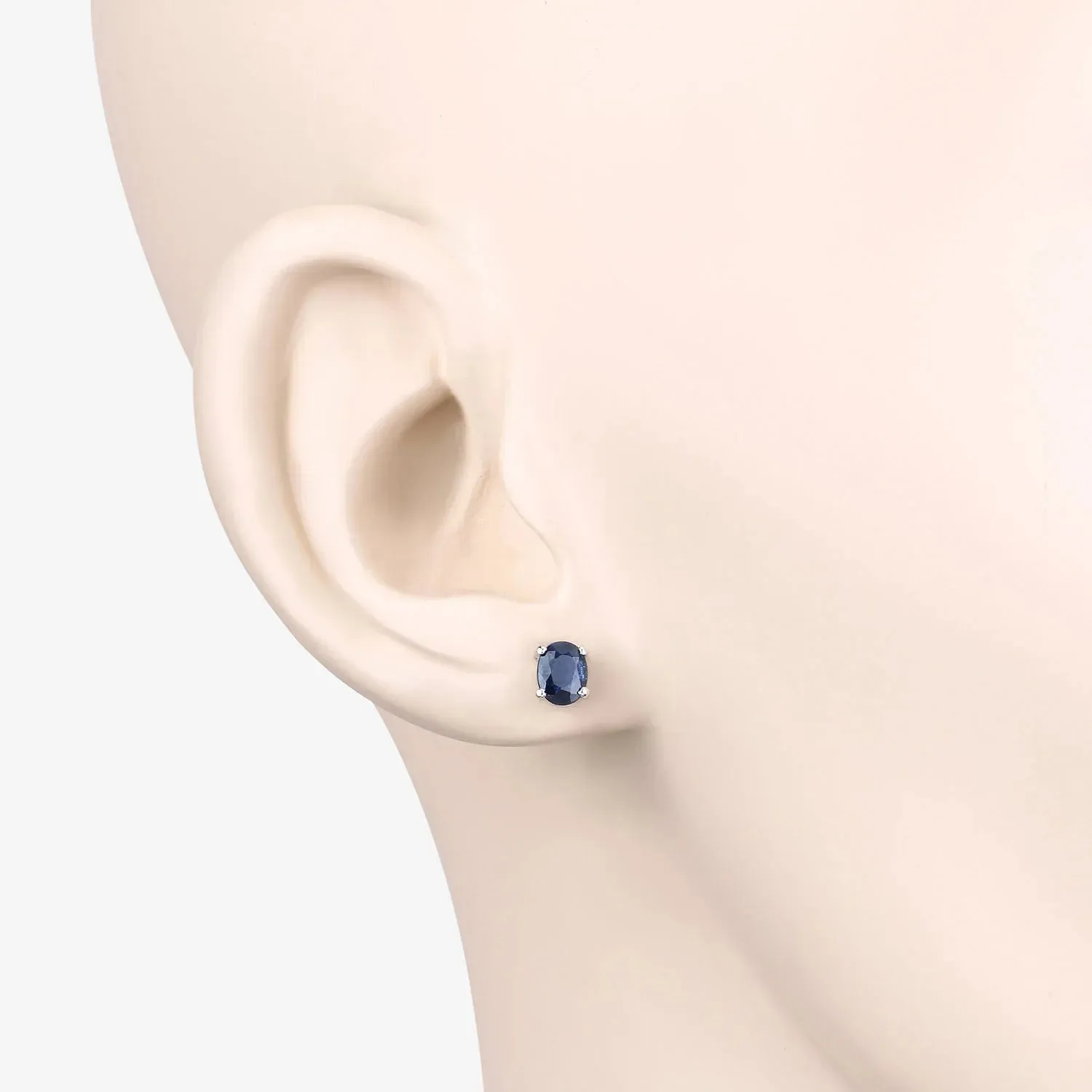 0.60 Ct Oval Blue Sapphire Prong 10K Gold Stud Earrings sold by Zulily product image thumbnail 3