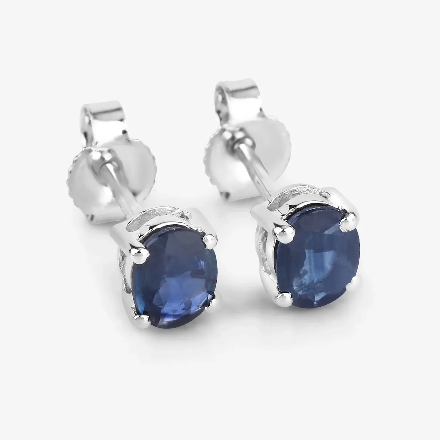 0.60 Ct Oval Blue Sapphire Prong 10K Gold Stud Earrings sold by Zulily product image thumbnail 4