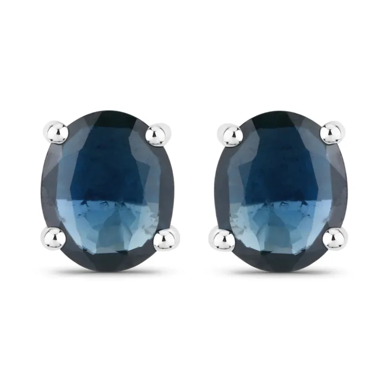 0.60 Ct Oval Blue Sapphire Prong 10K Gold Stud Earrings made by Zulily