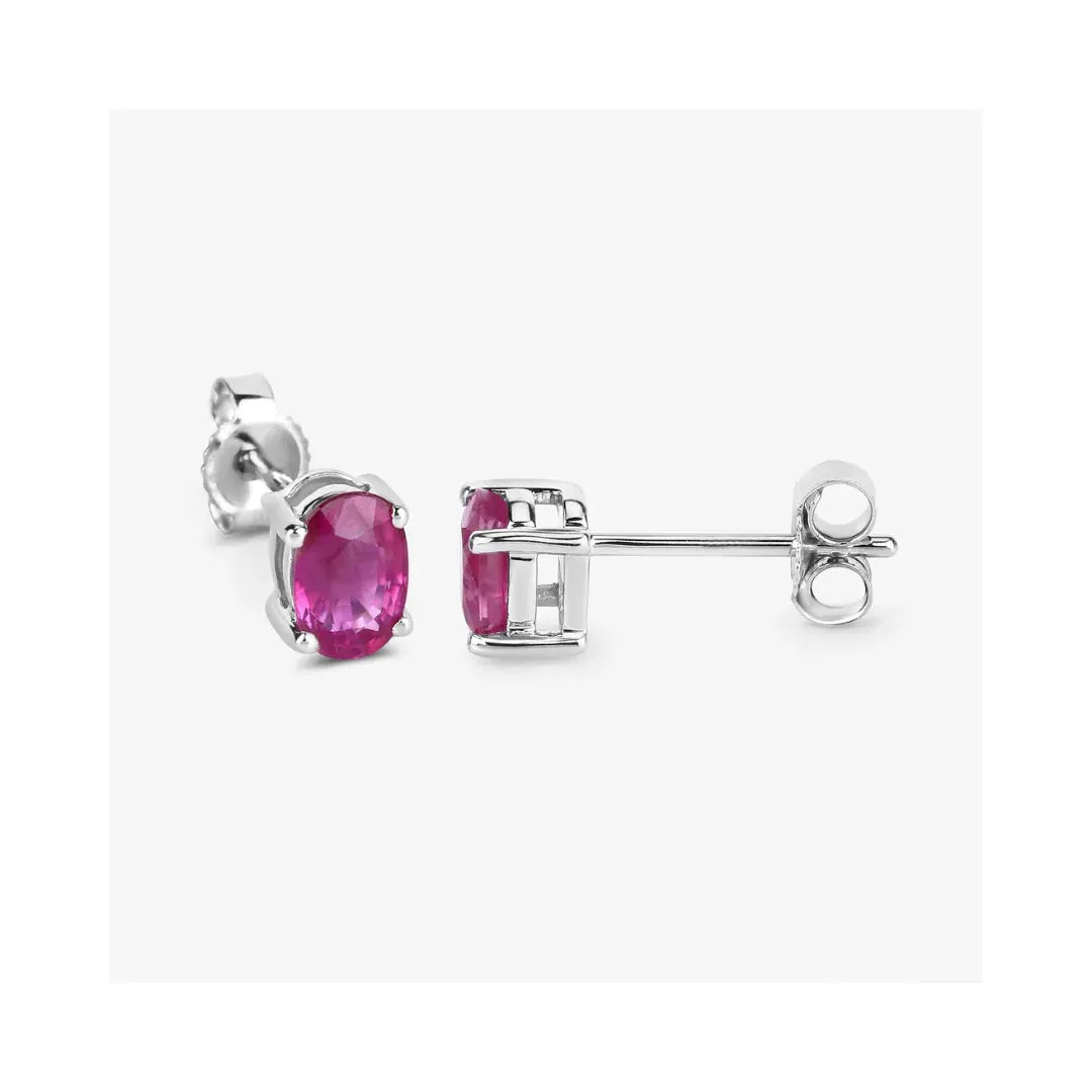 1.04 Ct Oval Pink Ruby Prong 10K Gold Stud Earrings sold by Zulily product image thumbnail 5