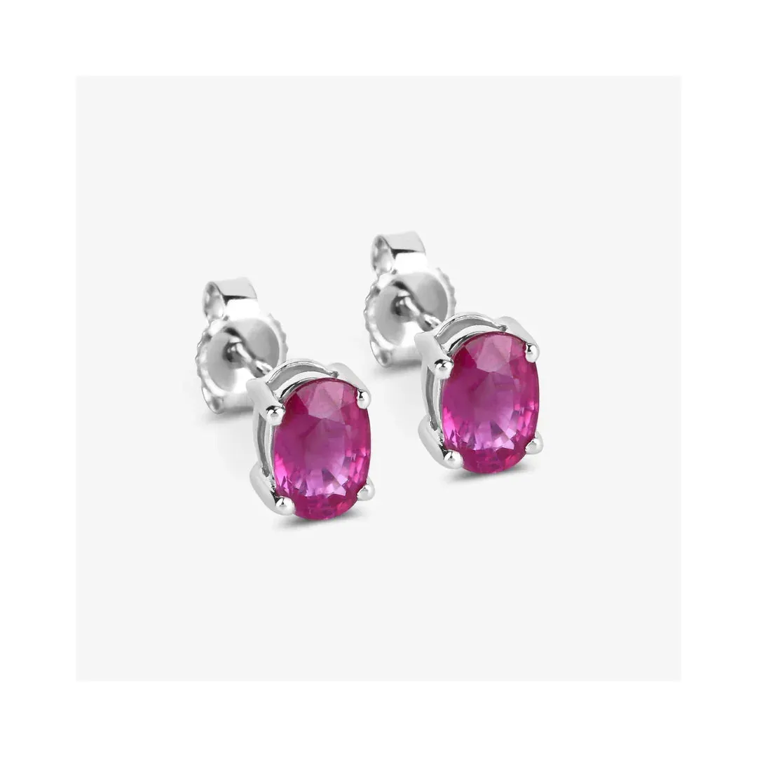 1.04 Ct Oval Pink Ruby Prong 10K Gold Stud Earrings sold by Zulily product image thumbnail 3