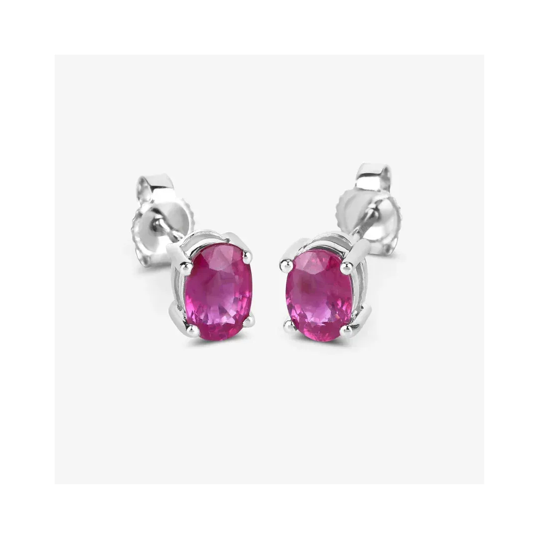 1.04 Ct Oval Pink Ruby Prong 10K Gold Stud Earrings sold by Zulily product image thumbnail 4